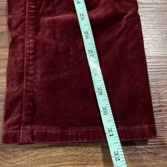 Sundance Velvet Pants Womens 4 Flare Leg Red 5 Pocket Boho Fall Casual - Picture 4 of 6